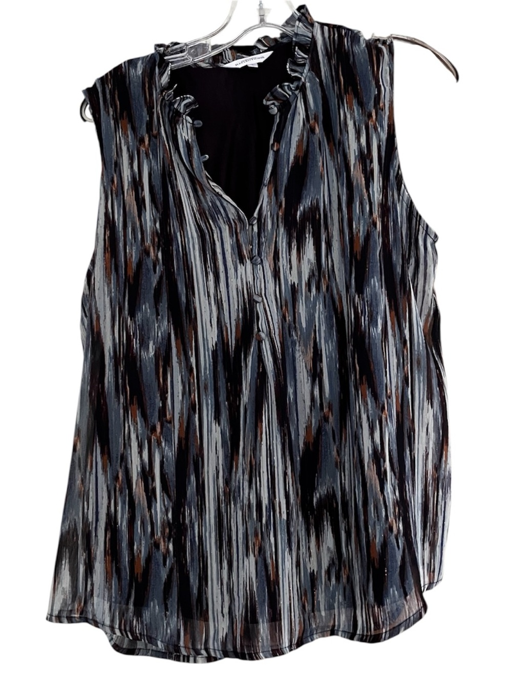 Northern Reflections Sleeveless V-Neck Camisole in Black, Gray and Brown